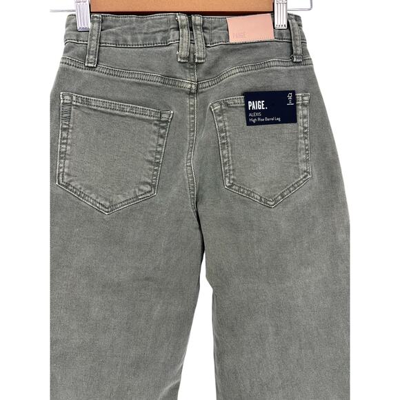 Paige Alexis High Rise Barrel Leg Cargo in Vintage Ivy Green - Picture 11 of 12